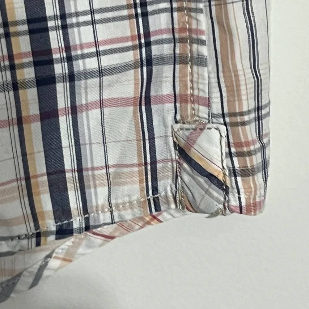 Men's Banana Republic Long Sleeve‎ Button Down Plaid Shirt Size Large Multicolor